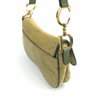 CHRISTIAN DIOR OSTRICH LEATHER DOUBLE SADDLE BAG