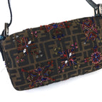 FENDI ZUCCA BEADED BAGUETTE BAG