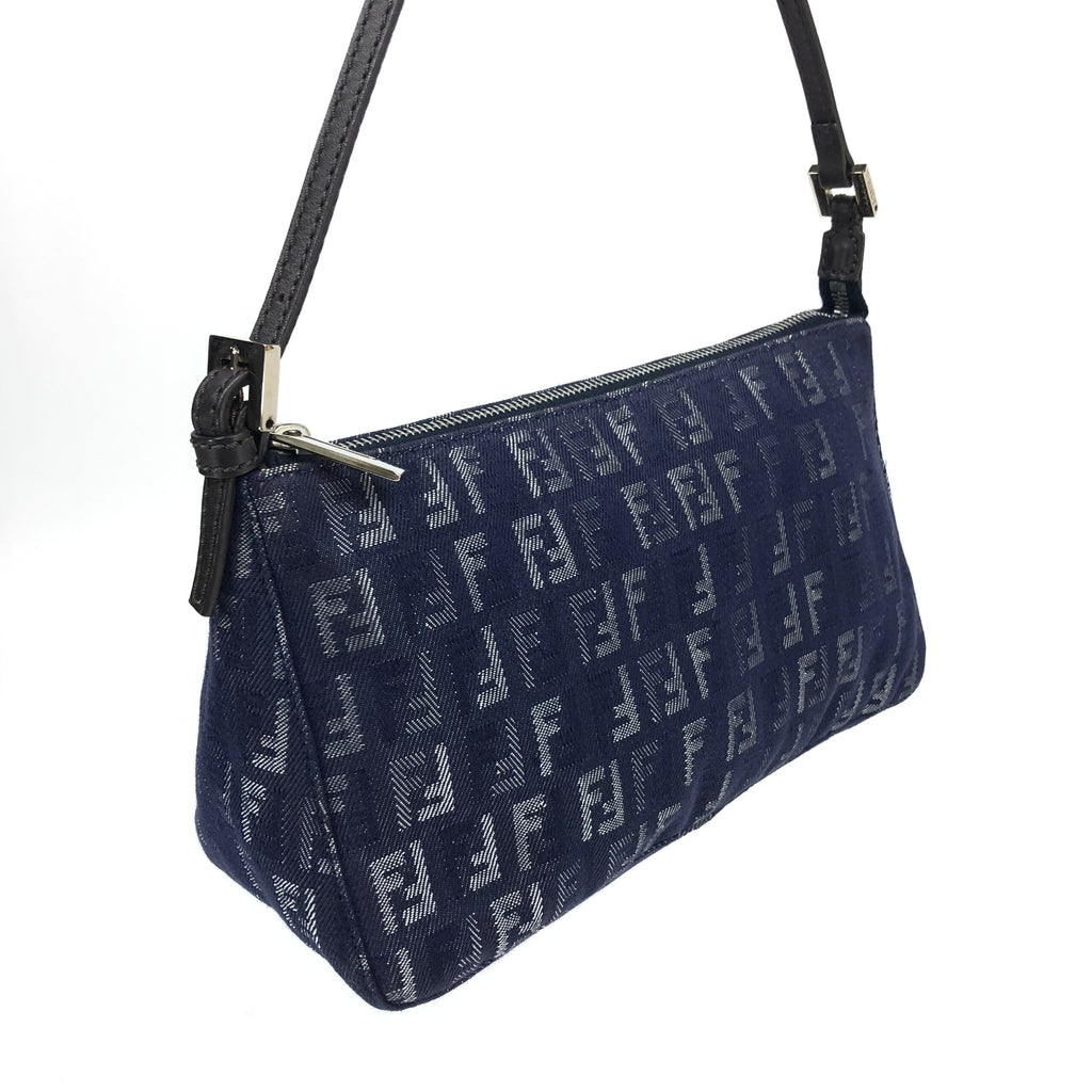 FENDI ZUCCA DENIM SHOULDER BAG