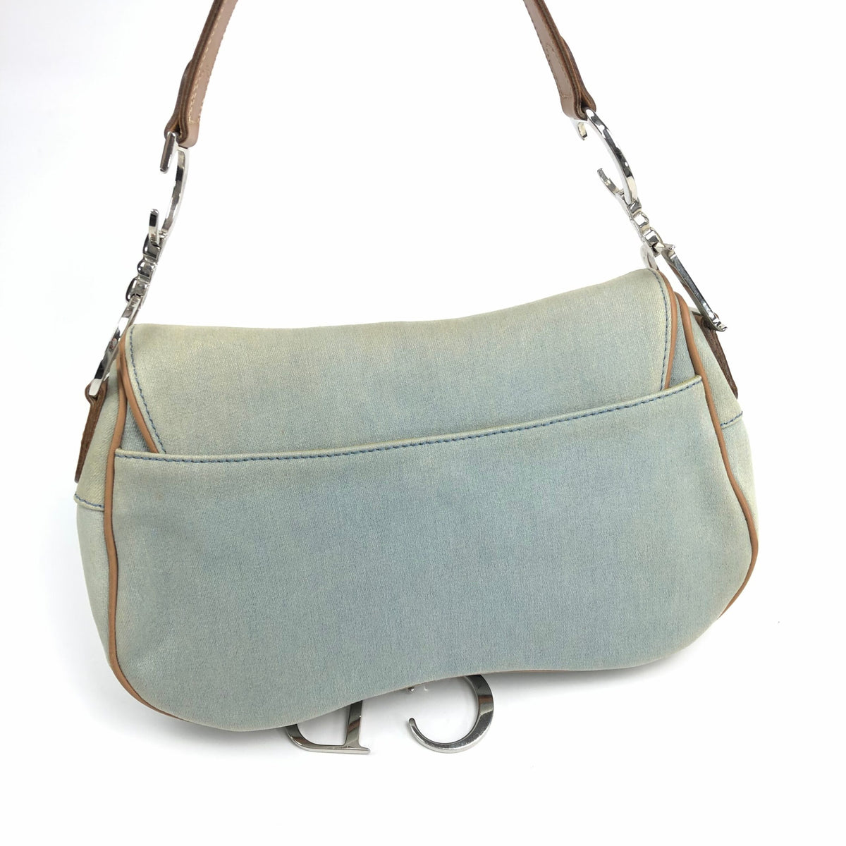 CHRISTIAN DIOR DENIM DOUBLE SADDLE BAG
