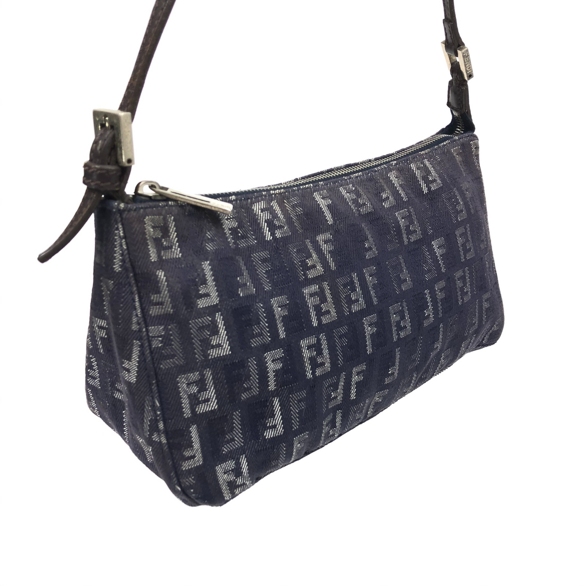FENDI ZUCCA DENIM SHOULDER BAG