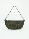 FENDI ZUCCA CRESCENT SHOULDER BAG