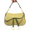 CHRISTIAN DIOR OSTRICH LEATHER DOUBLE SADDLE BAG