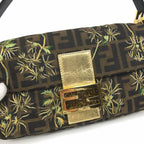 FENDI ZUCCA FLORAL BAGUETTE BAG