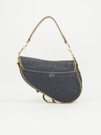 CHRISTIAN DIOR DENIM SADDLE BAG