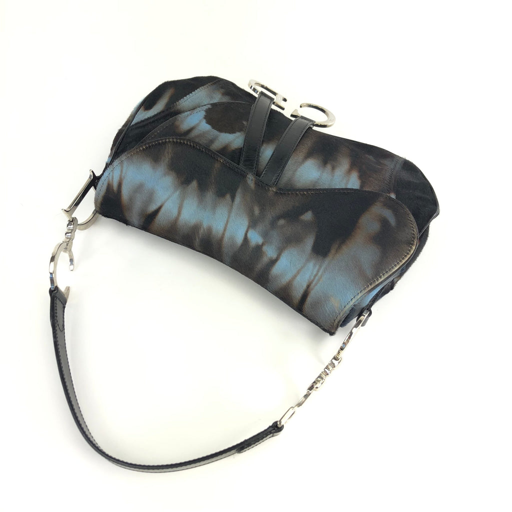 CHRISTIAN DIOR PONY HAIR DOUBLE SADDLE BAG