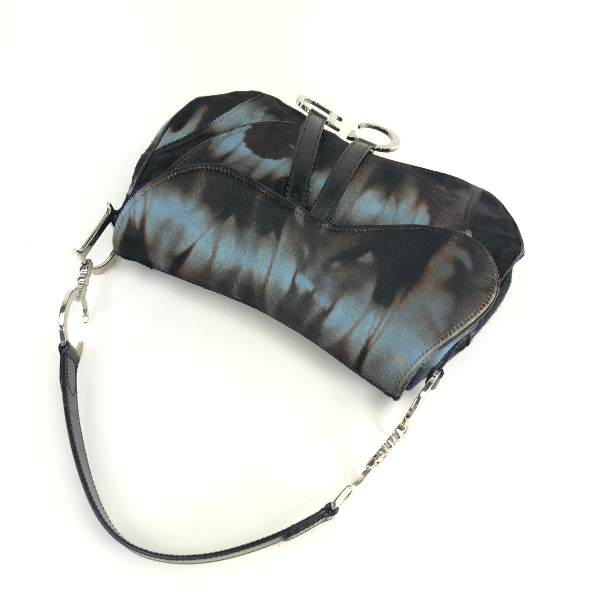 CHRISTIAN DIOR PONY HAIR DOUBLE SADDLE BAG