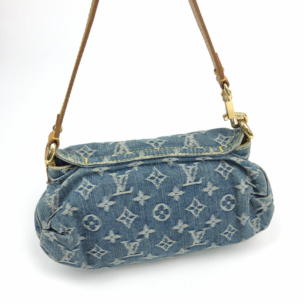 LOUIS VUITTON DENIM PLEATY SHOULDER BAG