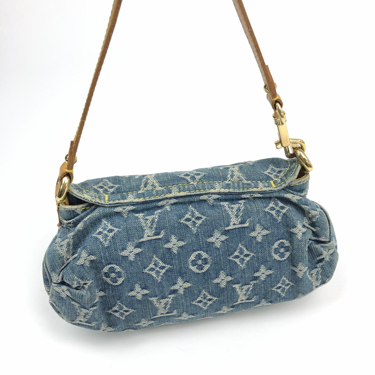 LOUIS VUITTON DENIM PLEATY SHOULDER BAG