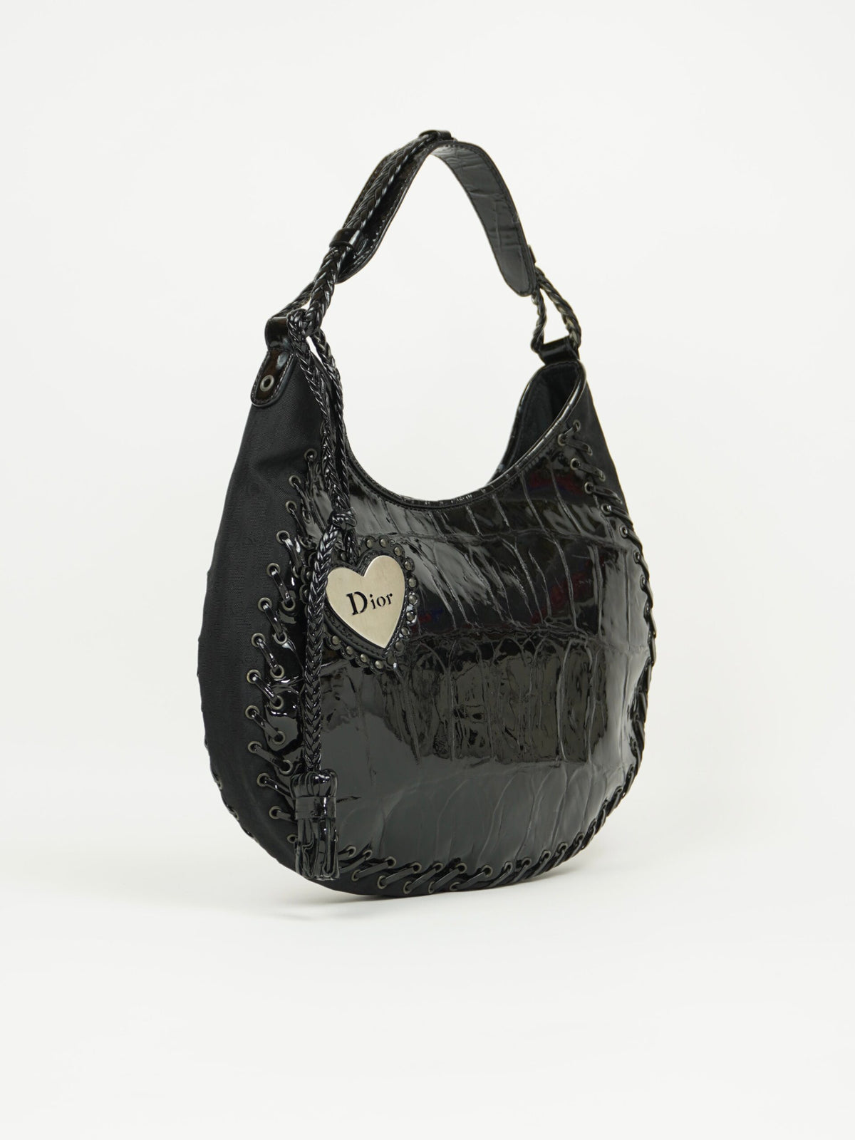 CHRISTIAN DIOR CROCODILE EMBOSSED CORSET HOBO