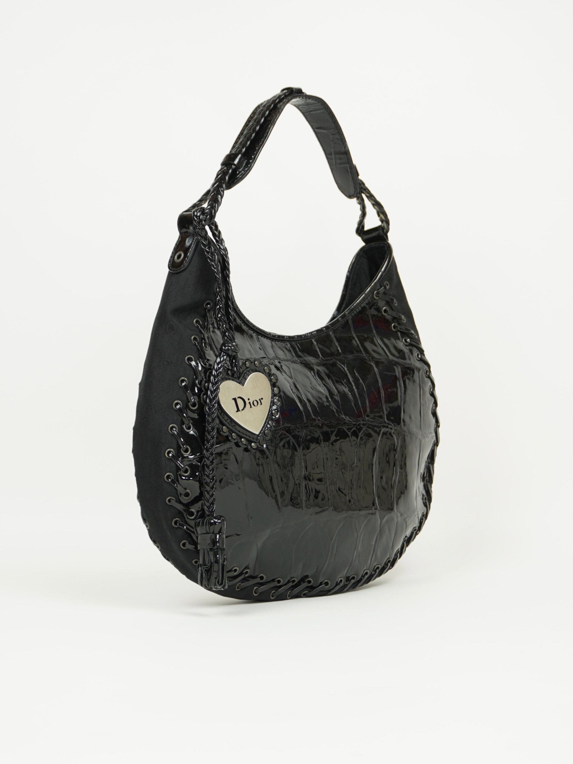 CHRISTIAN DIOR CROCODILE EMBOSSED CORSET HOBO