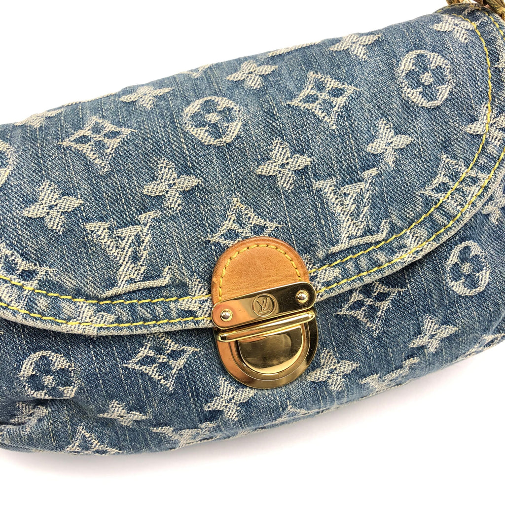 LOUIS VUITTON DENIM PLEATY SHOULDER BAG