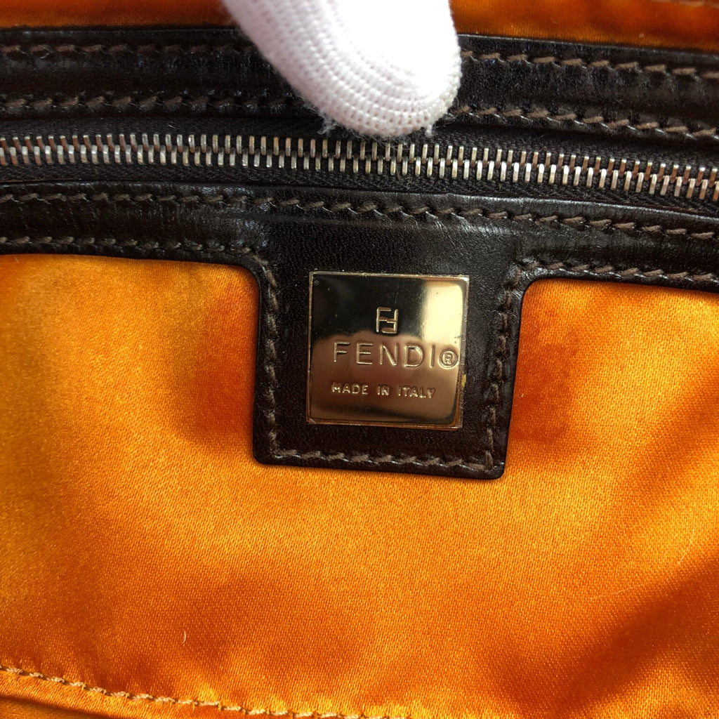 FENDI ZUCCA CASHMERE WOOL BAGUETTE SHOULDER BAG