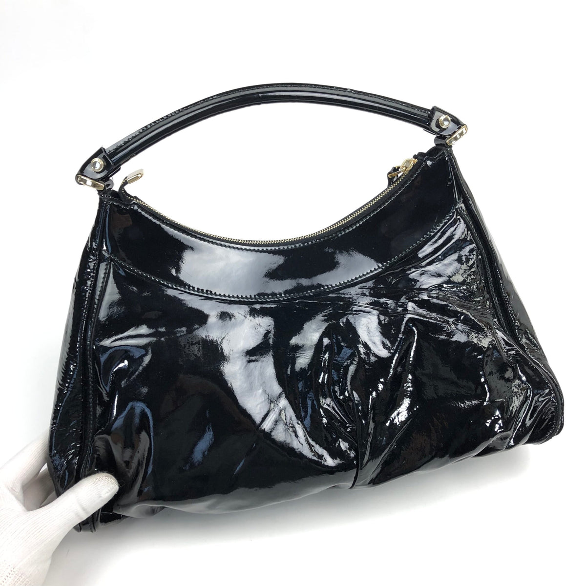GUCCI MONOGRAM LEATHER ABBEY BAG