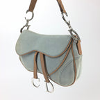 CHRISTIAN DIOR DENIM DOUBLE SADDLE BAG