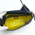 FENDI DENIM BEADED BAGUETTE BAG