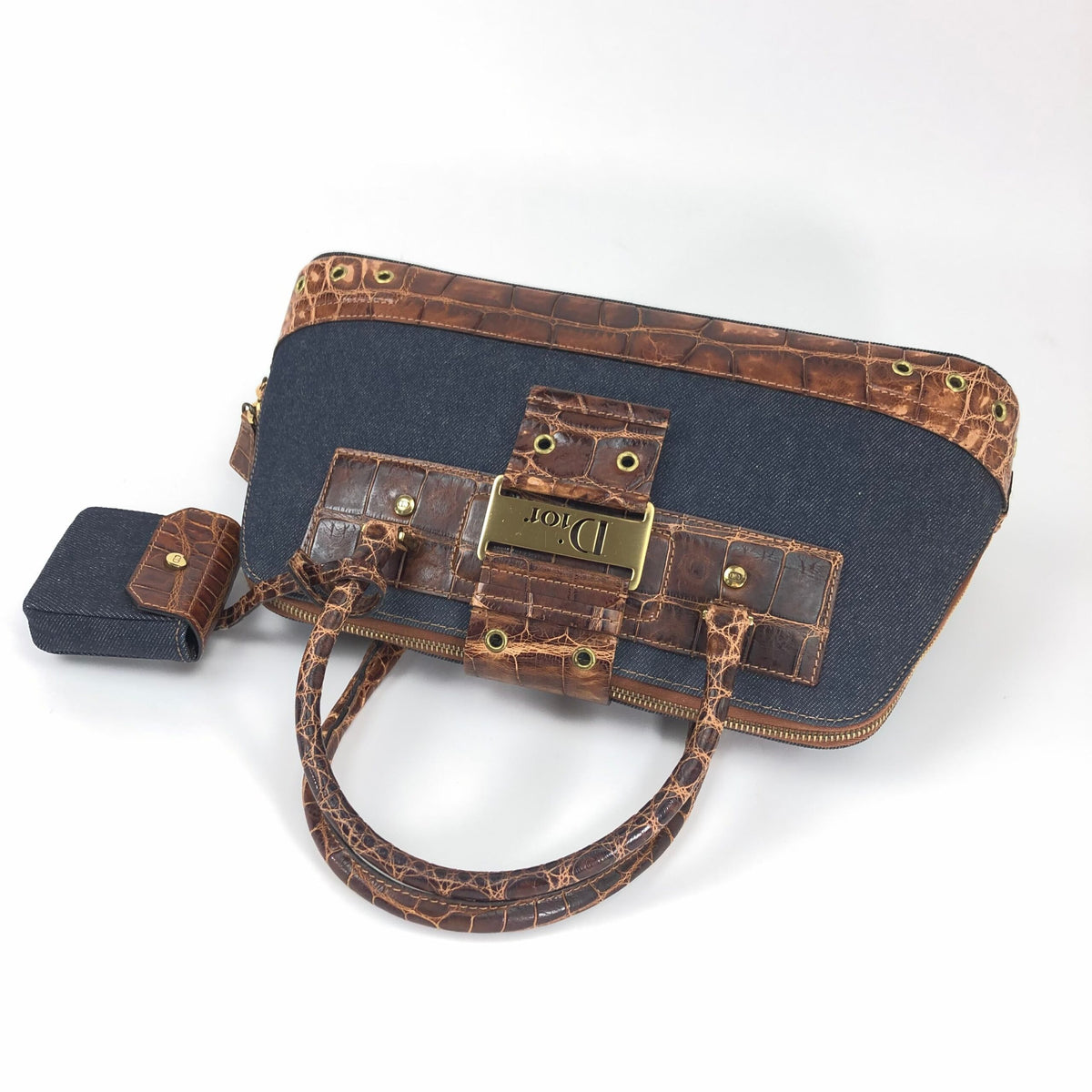 CHRISTIAN DIOR STREET CHIC CROCODILE DENIM BAG