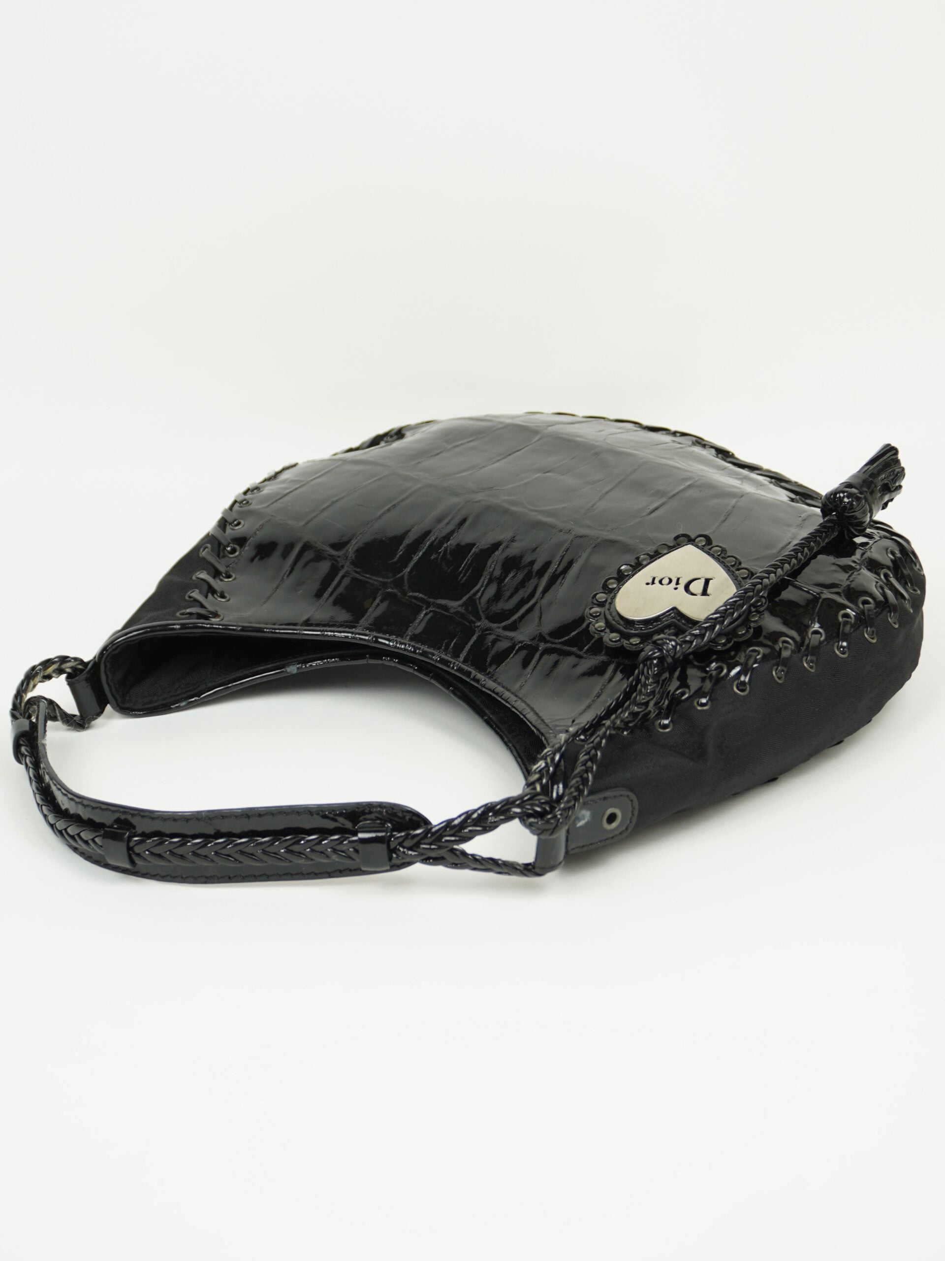 CHRISTIAN DIOR CROCODILE EMBOSSED CORSET HOBO