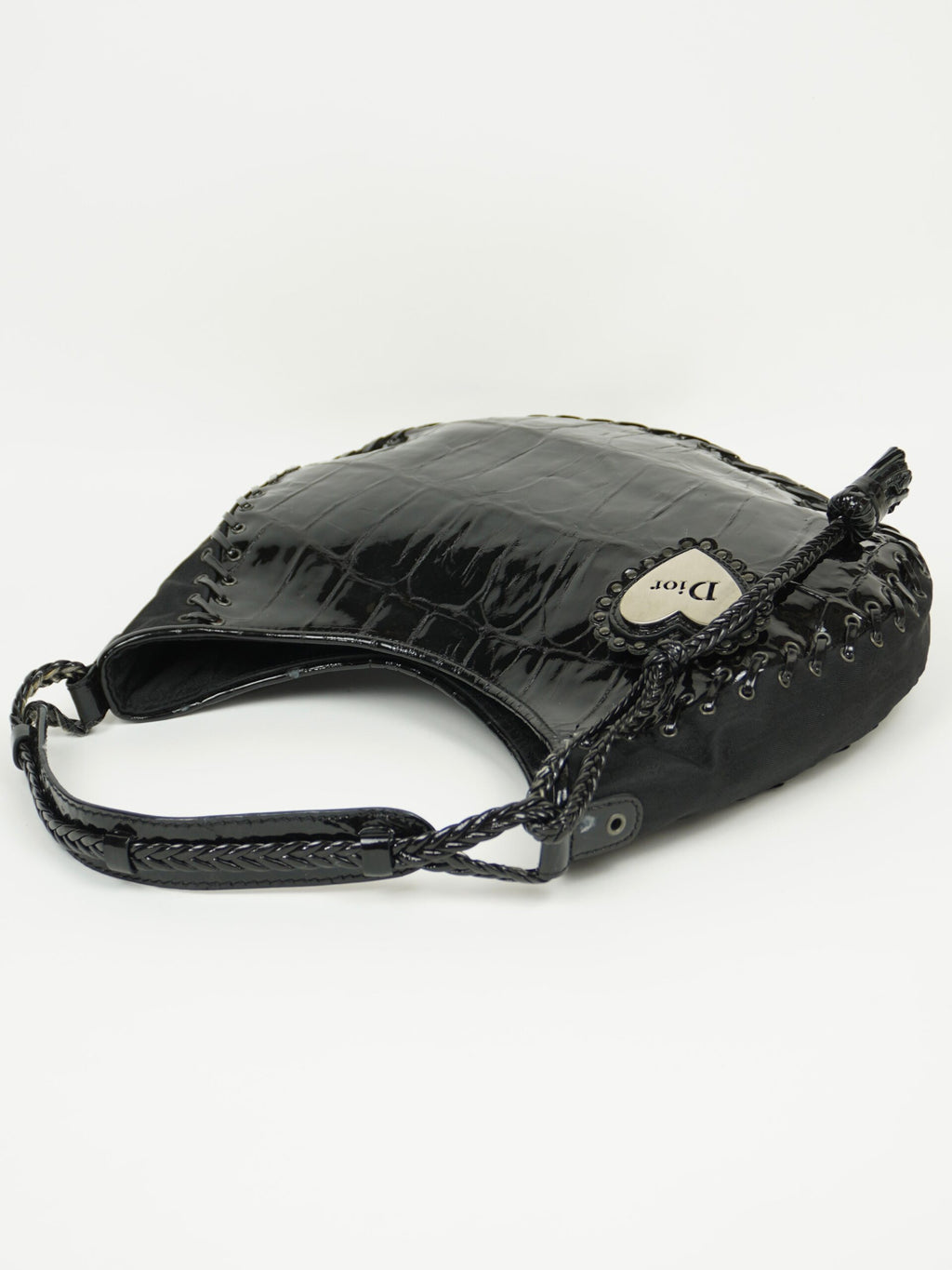CHRISTIAN DIOR CROCODILE EMBOSSED CORSET HOBO