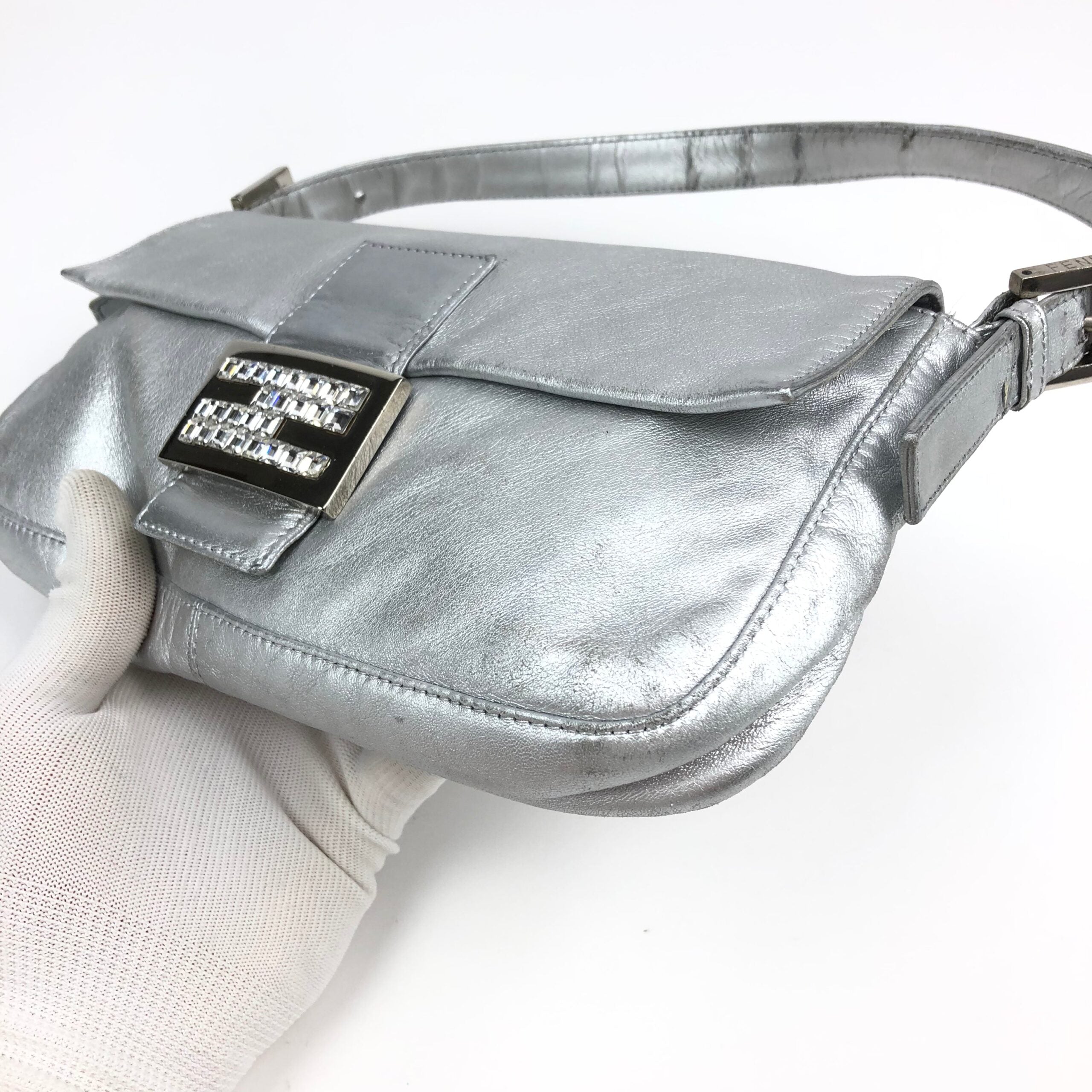FENDI SILVER BAGUETTE BAG