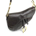 CHRISTIAN DIOR BROWN LEATHER SADDLE BAG