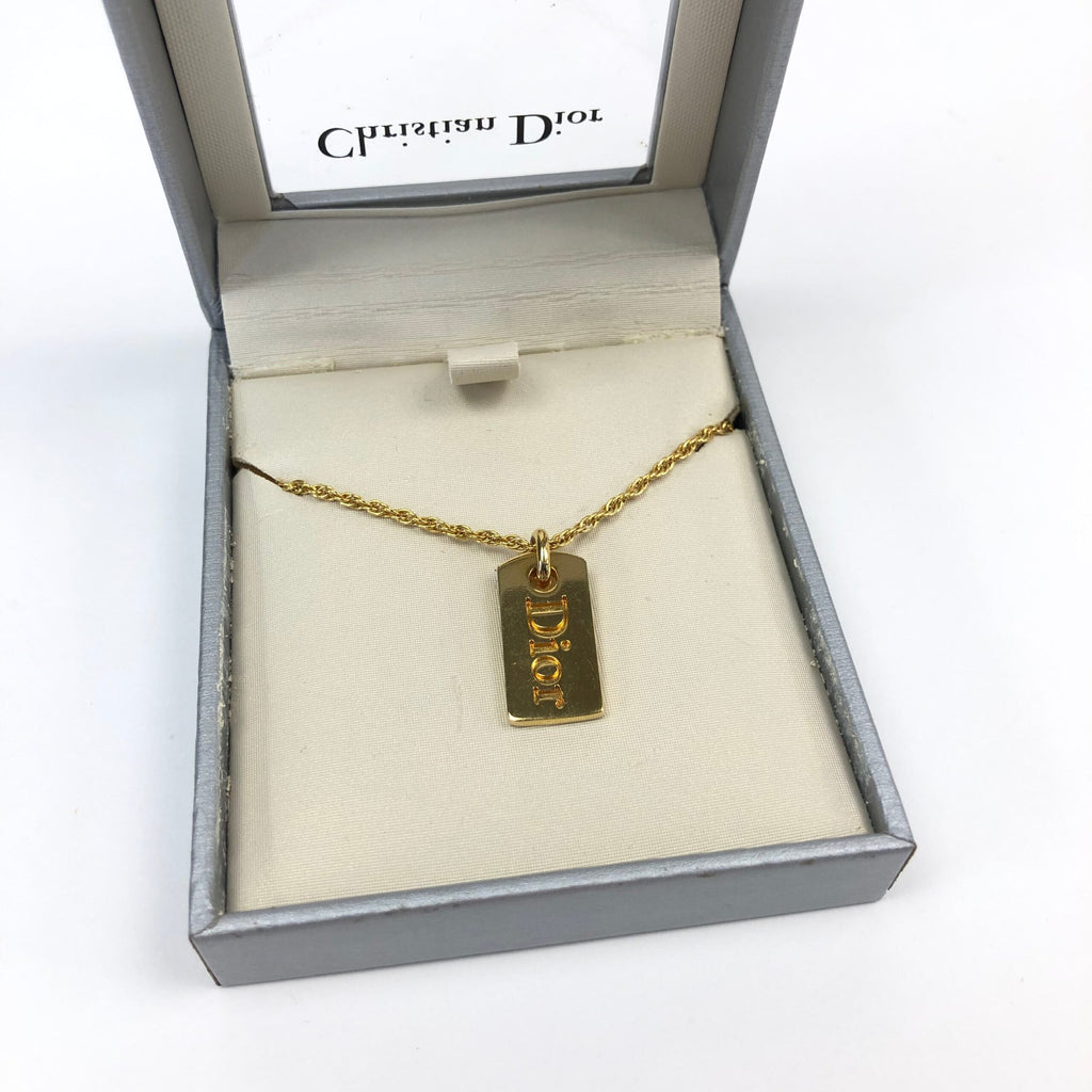 CHRISTIAN DIOR TAG NECKLACE