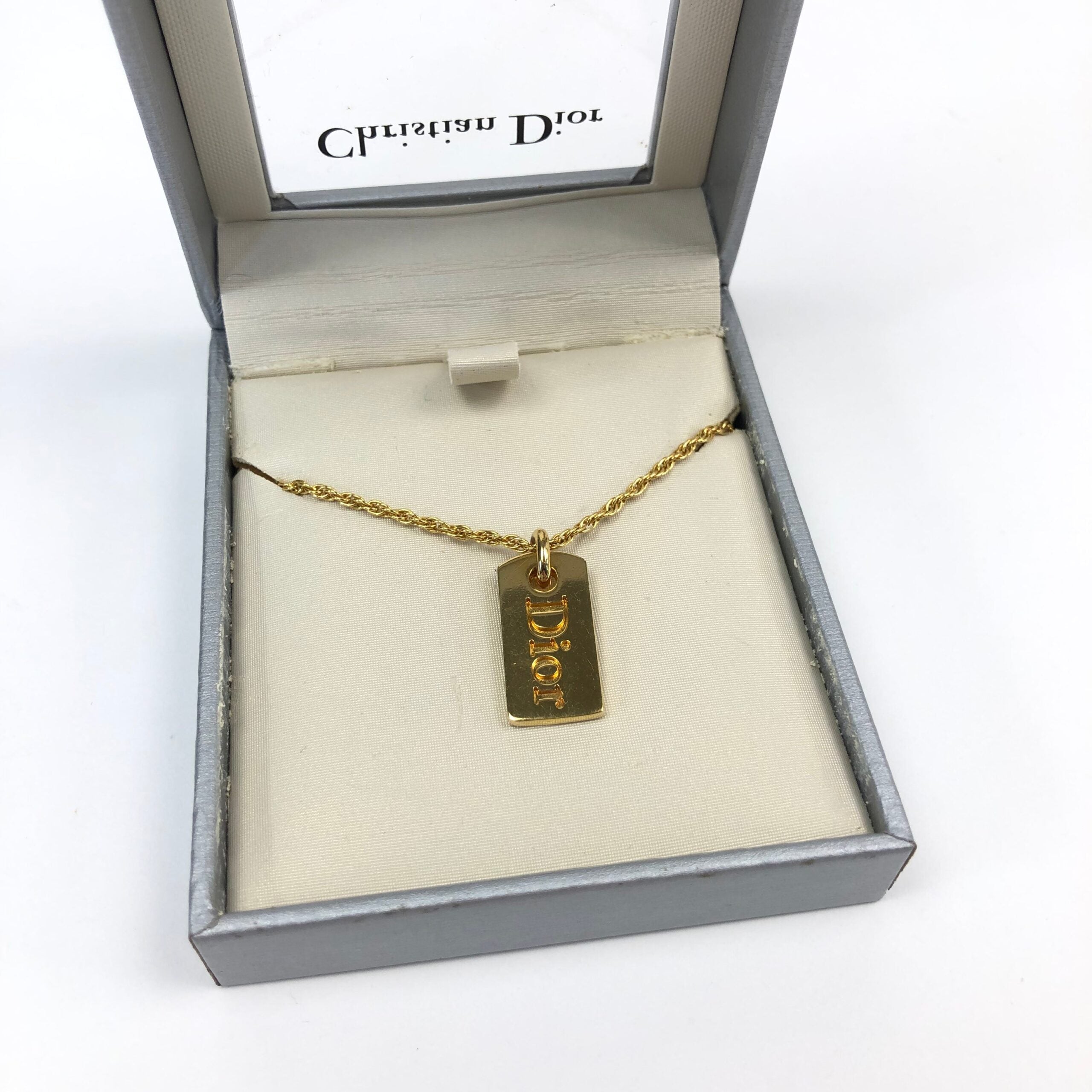 CHRISTIAN DIOR TAG NECKLACE