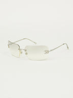 CHANEL RIMLESS RHINESTONE SUNGLASSES