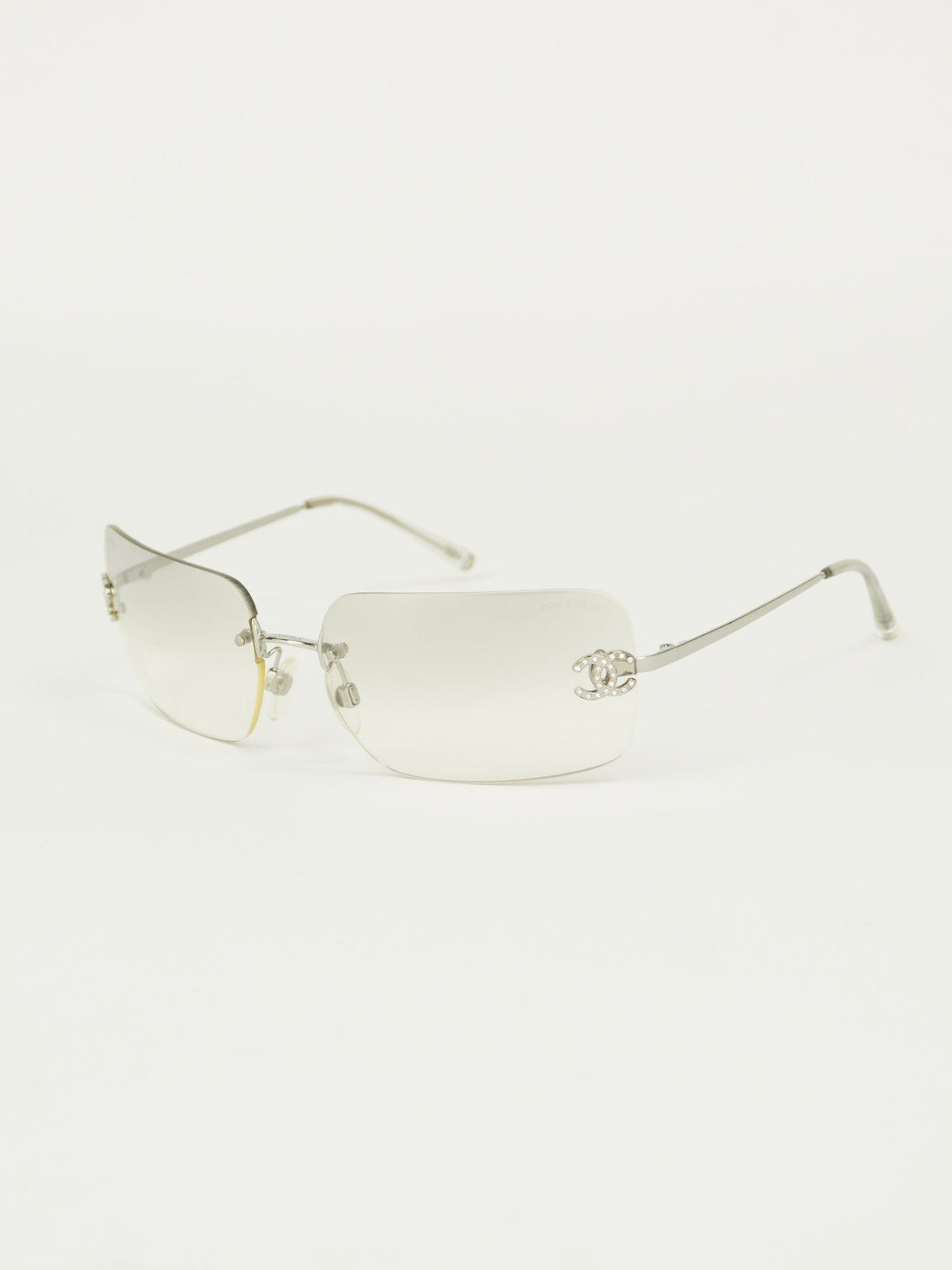 CHANEL RIMLESS RHINESTONE SUNGLASSES