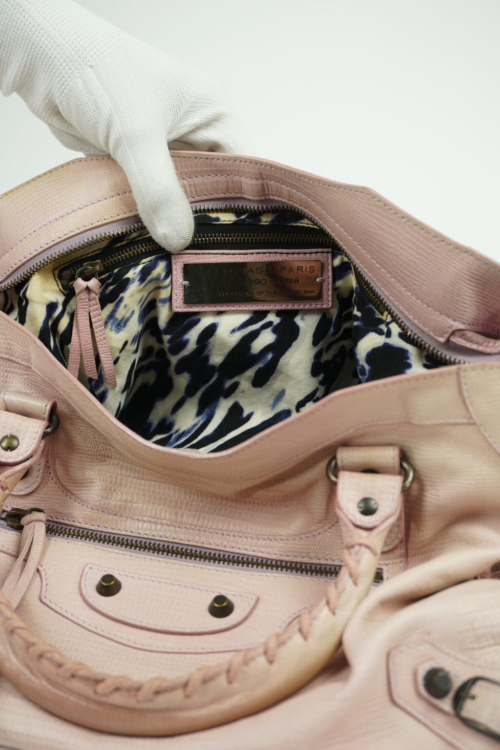BALENCIAGA LIZARD EMBOSSED CITY BAG