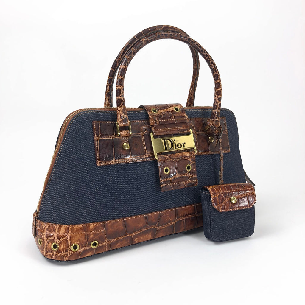 CHRISTIAN DIOR STREET CHIC CROCODILE DENIM BAG