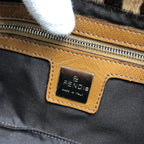 FENDI LEOPARD CALF HAIR BAGUETTE SHOULDER BAG