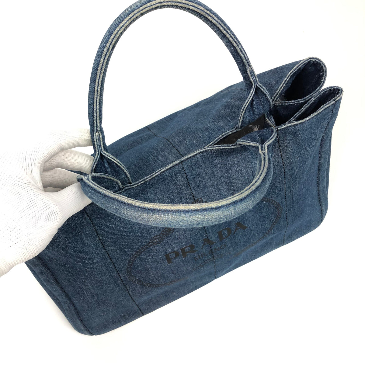 PRADA DENIM CANAPA BAG