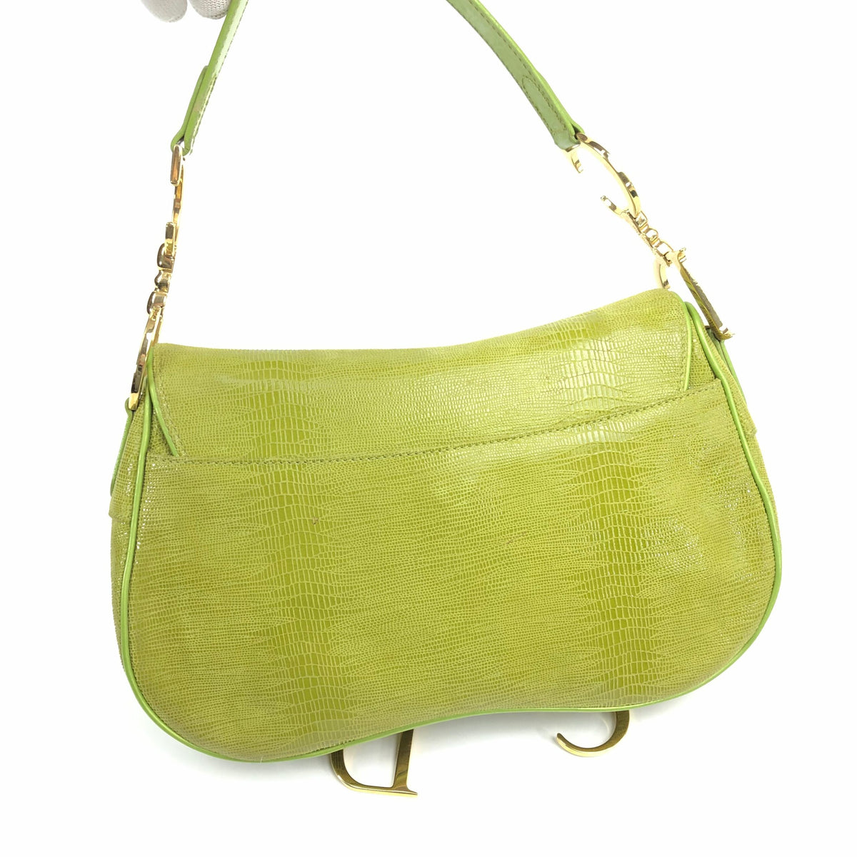 CHRISTIAN DIOR EXOTIC LIZARD DOUBLE SADDLE BAG