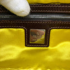 FENDI DENIM FLORAL BEADED BAGUETTE BAG