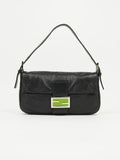 FENDI LEATHER BAGUETTE WITH GREEN BUCKLE