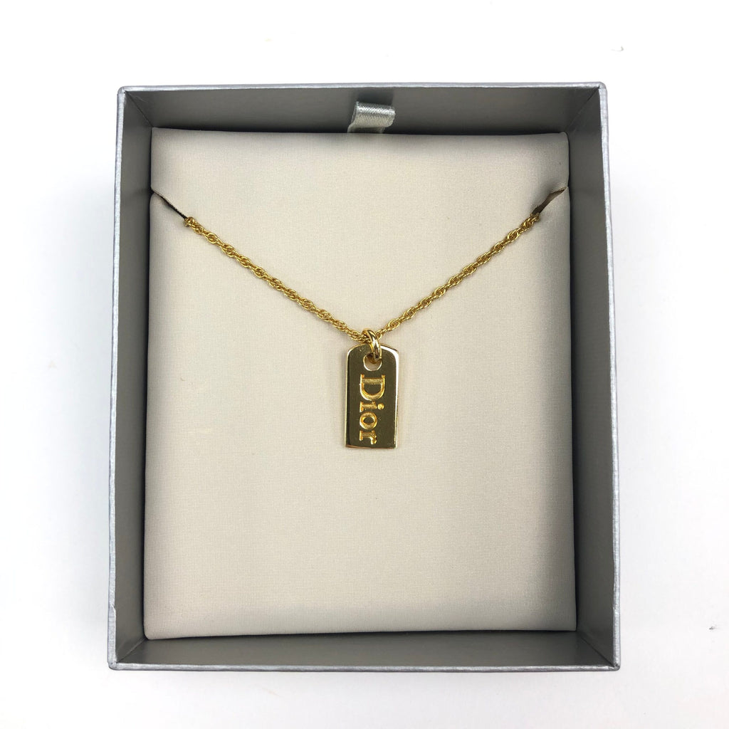 CHRISTIAN DIOR TAG NECKLACE