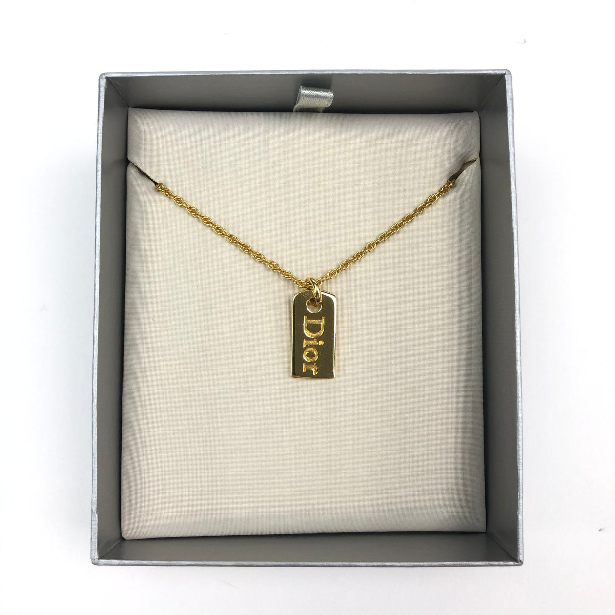 CHRISTIAN DIOR TAG NECKLACE