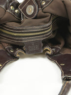 GUCCI MONOGRAM STUDDED PELHAM BAG