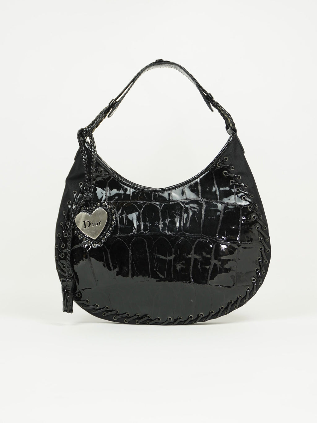 CHRISTIAN DIOR CROCODILE EMBOSSED CORSET HOBO
