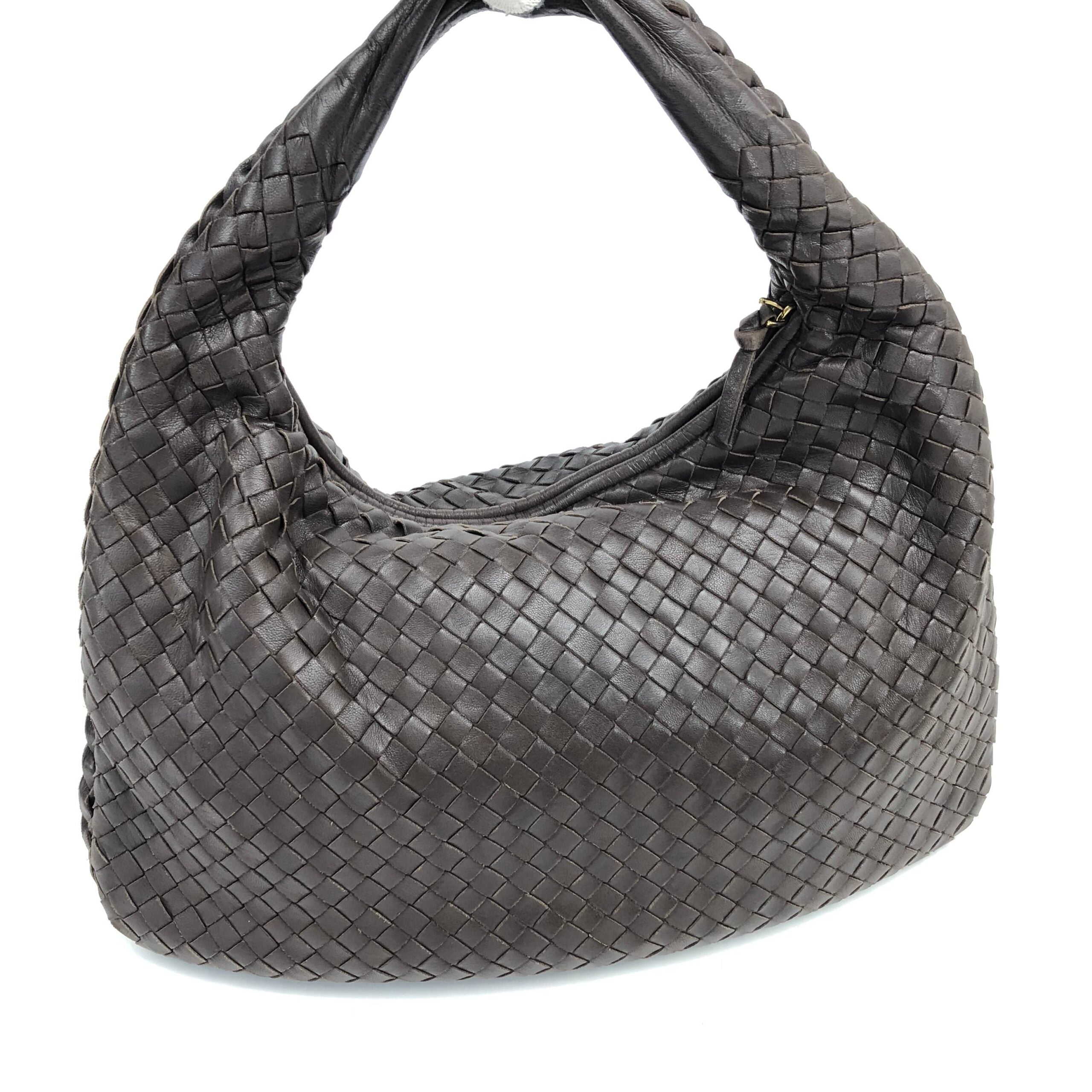 BOTTEGA VENETA BROWN INTRECCIATO SHOULDER BAG