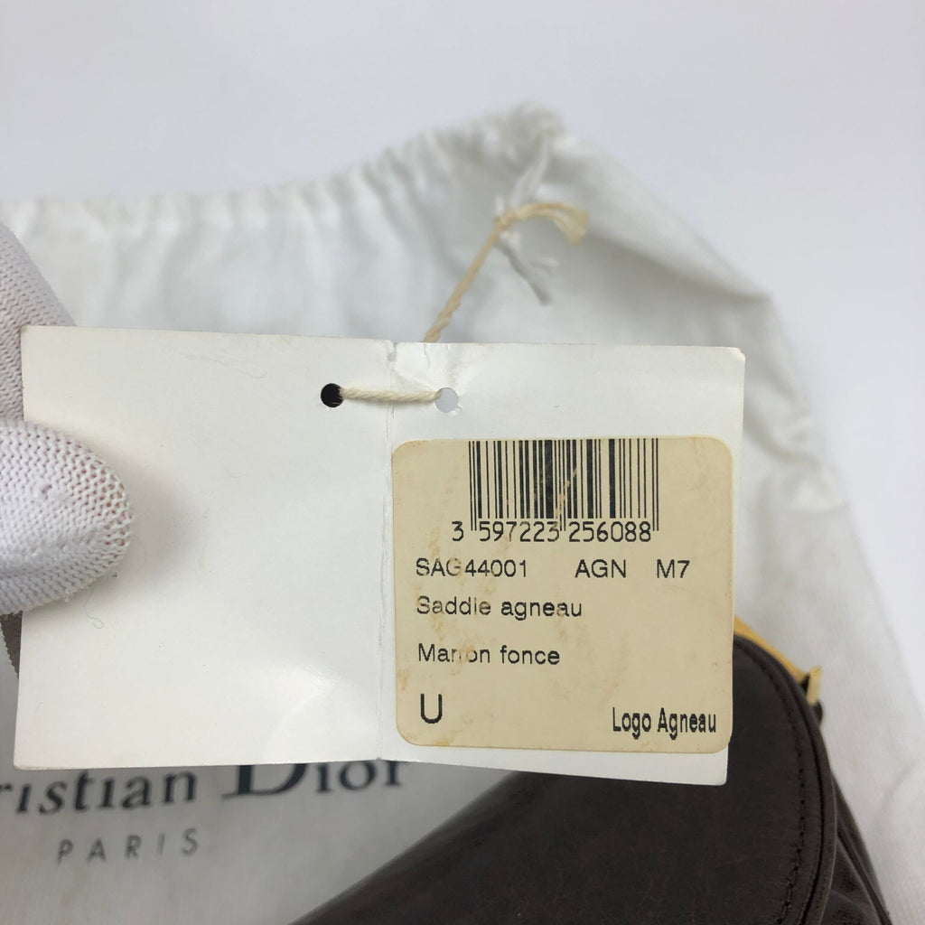 CHRISTIAN DIOR BROWN LEATHER SADDLE BAG