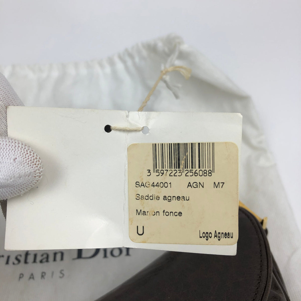 CHRISTIAN DIOR BROWN LEATHER SADDLE BAG