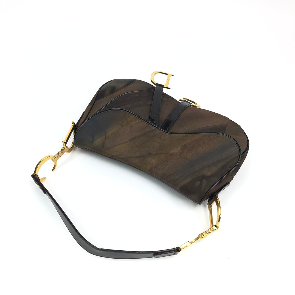 CHRISTIAN DIOR 2001 WATERCOLOUR DOUBLE SADDLE BAG
