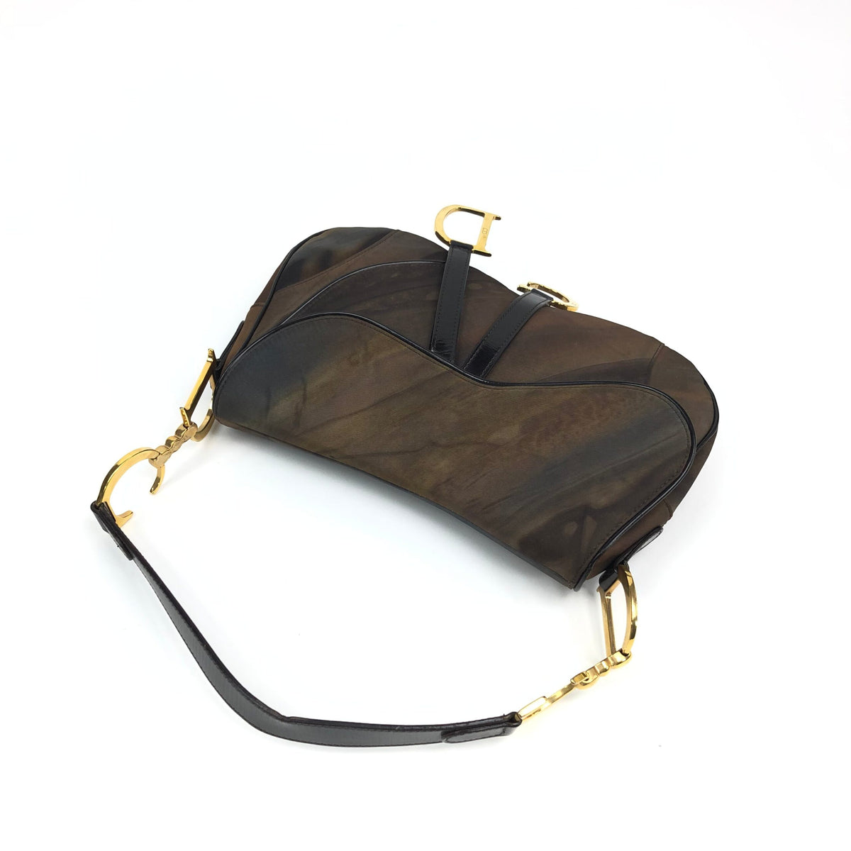 CHRISTIAN DIOR 2001 WATERCOLOUR DOUBLE SADDLE BAG