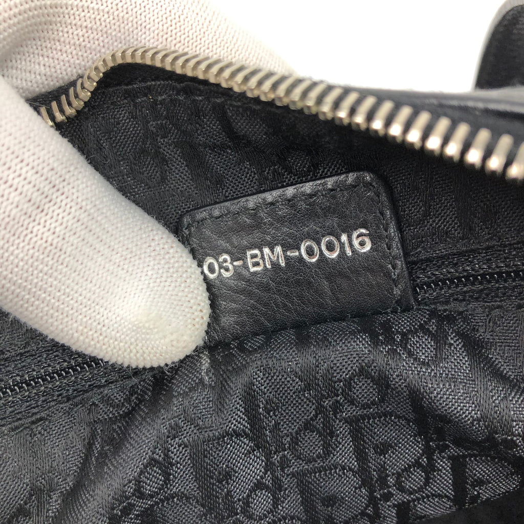CHRISTIAN DIOR LEATHER BAG WITH SILVER HARDWARE