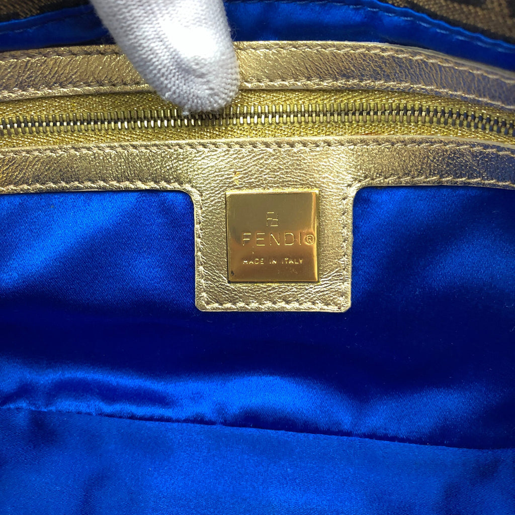 FENDI ZUCCA FLORAL BAGUETTE BAG