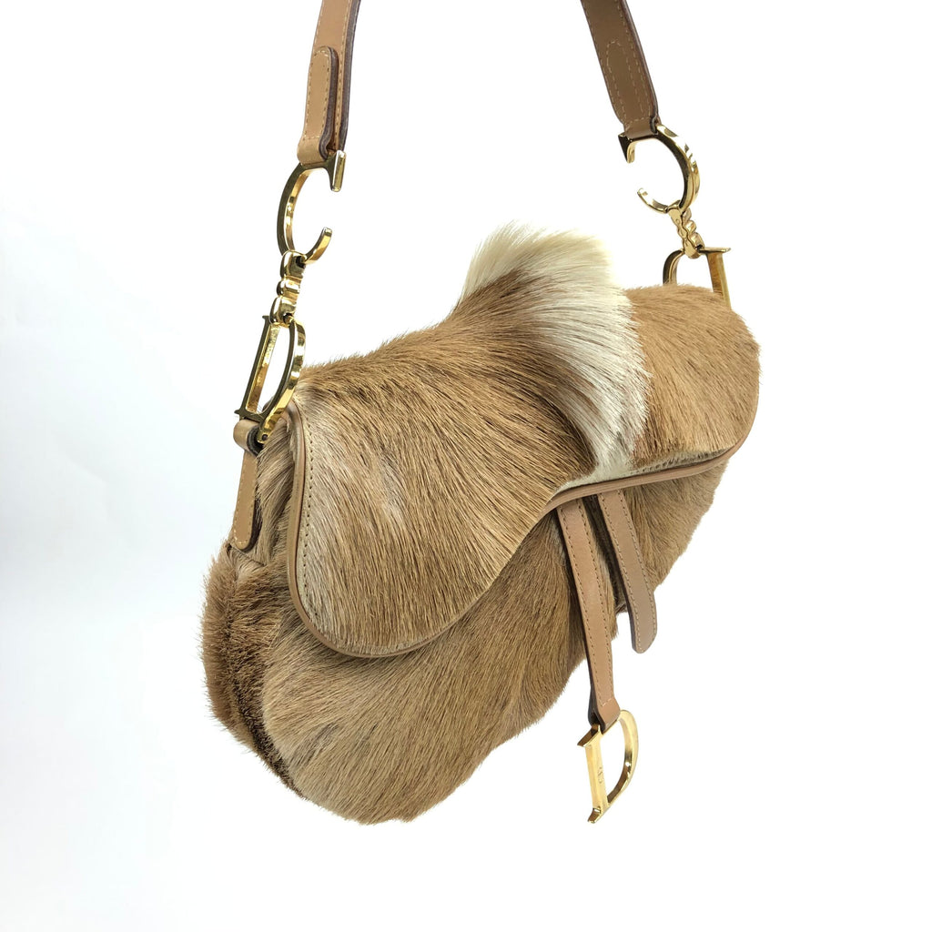 CHRISTIAN DIOR PONY HAIR MOHAWK SADDLE BAG