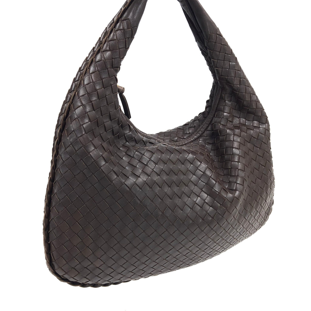 BOTTEGA VENETA BROWN INTRECCIATO SHOULDER BAG