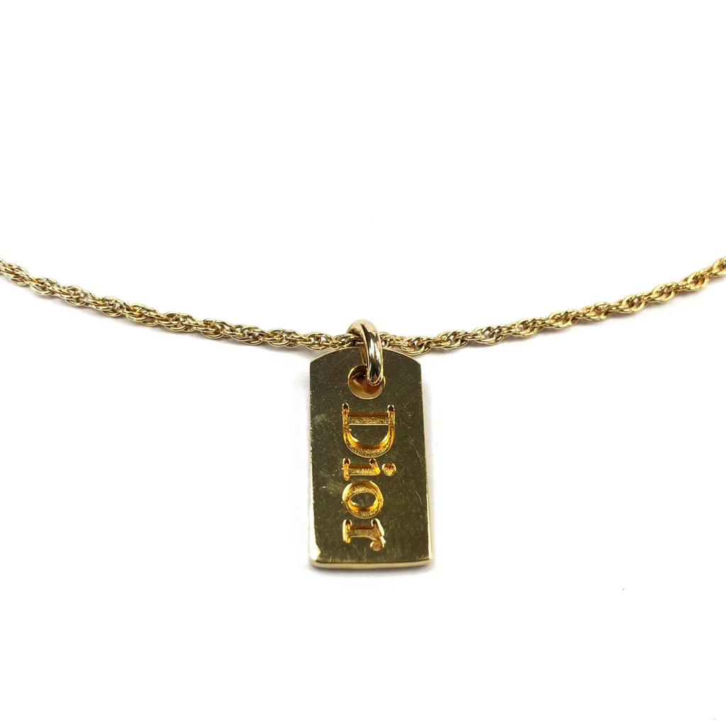 CHRISTIAN DIOR TAG NECKLACE
